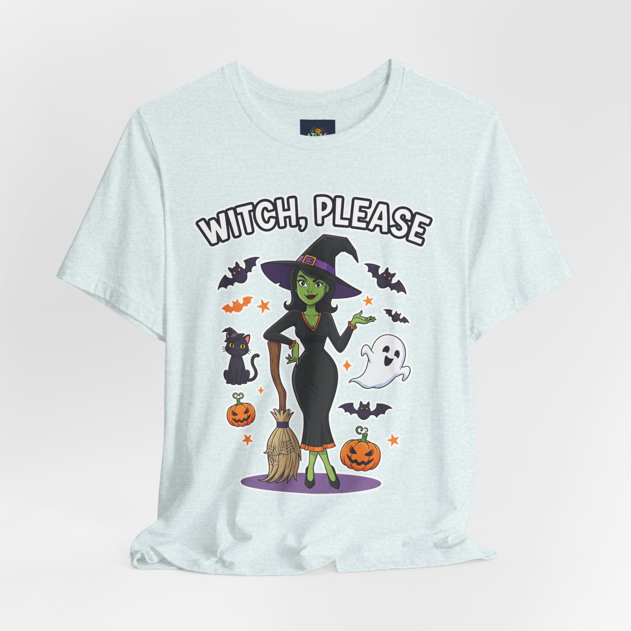 Witch Please Halloween T-Shirt - Sassy Witch Tee with Pumpkin Design | Funny Halloween Shirt - Atlas Briefly