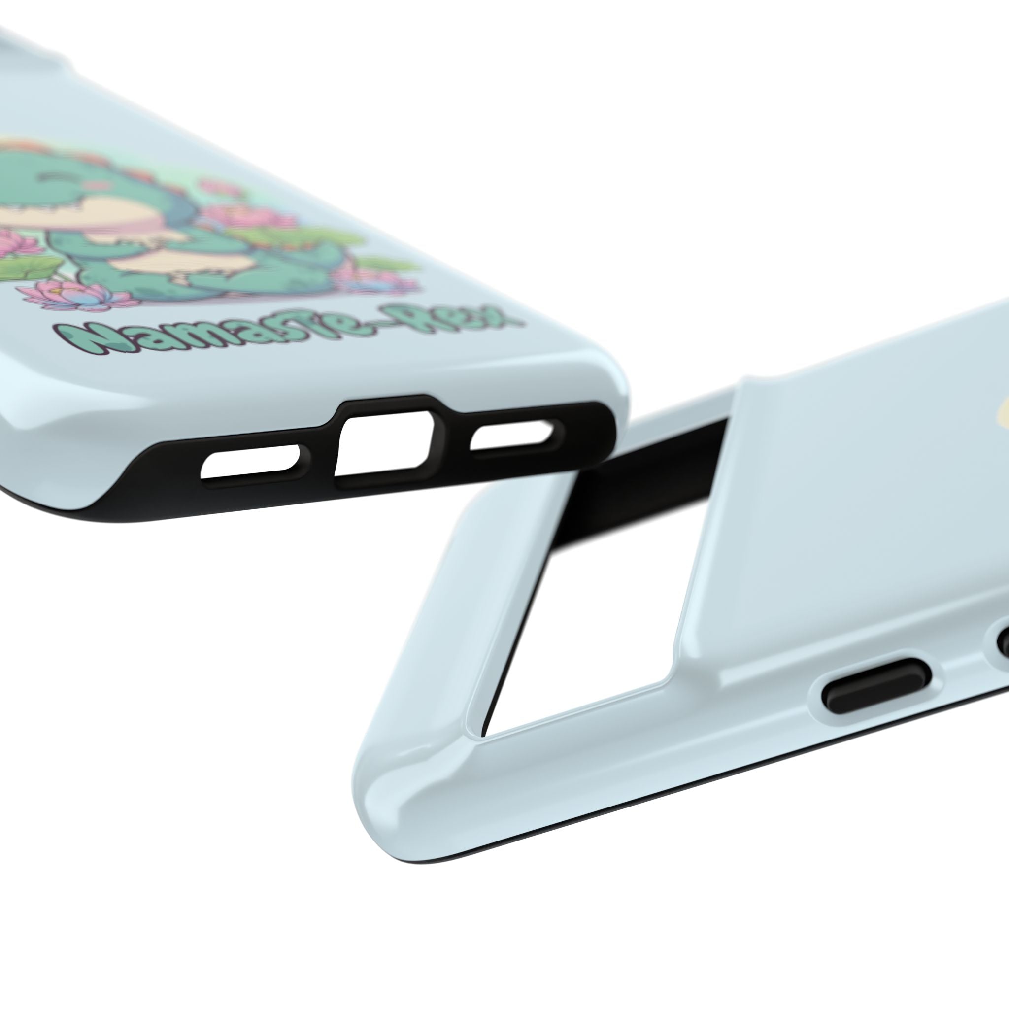 NamasTe-Rex Meditating Dinosaur Phone Case - Funny Yoga T-Rex Mobile Cover | Zen Tech Gift - Atlas Briefly