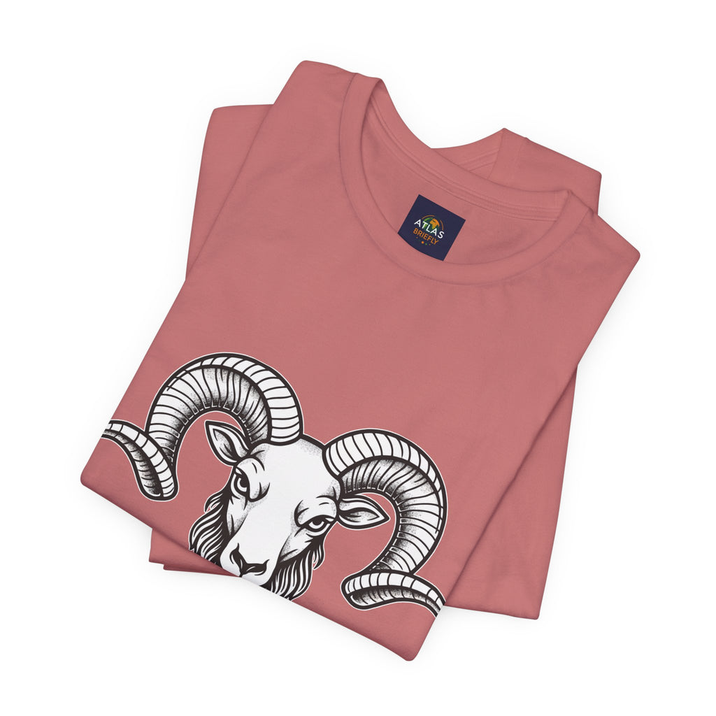 Aries Horoscope Tee - Unisex Black and White Minimal Design