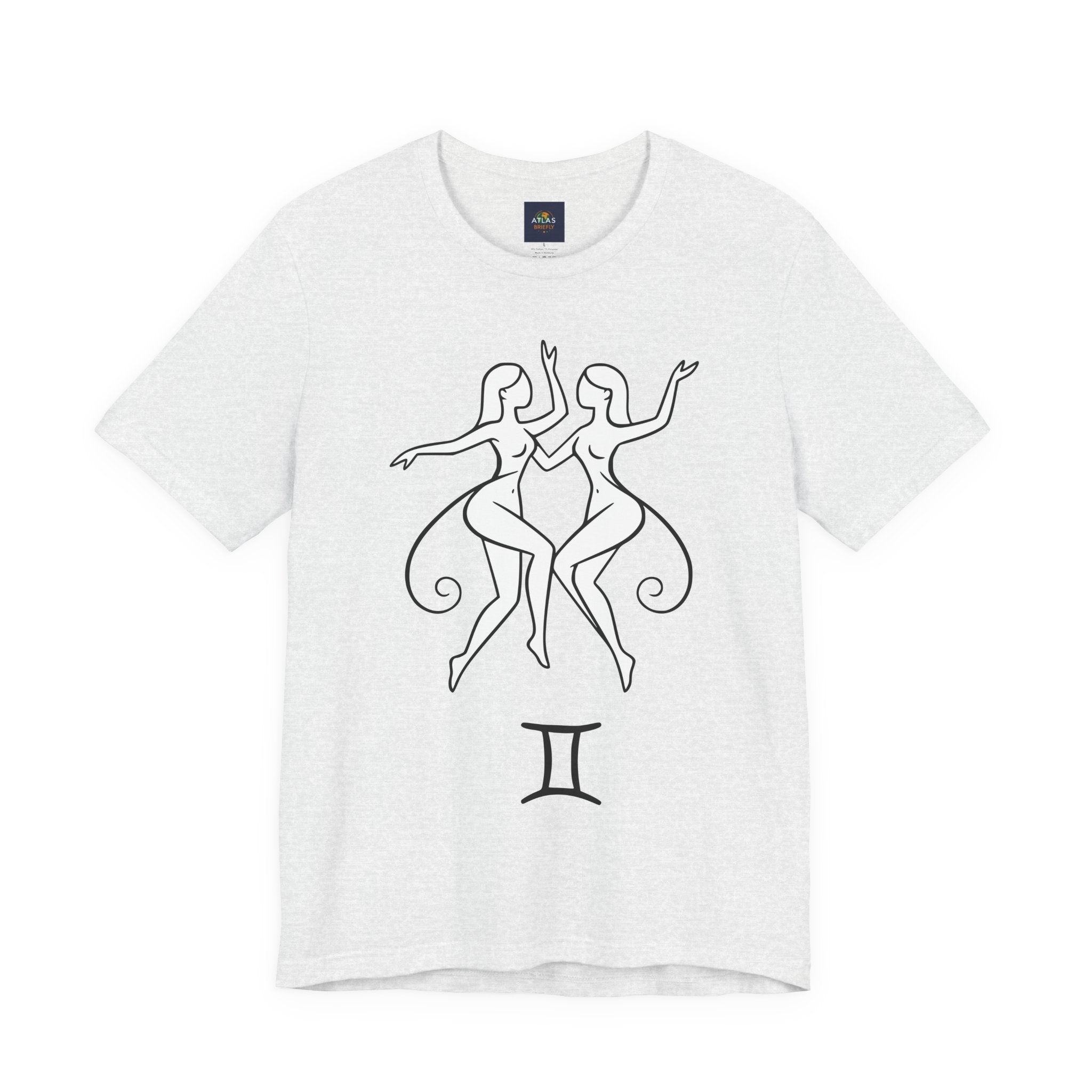 Gemini Zodiac Tee - Minimalistic Black and White Unisex Design