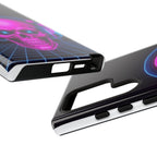 Neon Skull Synthwave Phone Case - Retro 80s Cyberpunk Mobile Cover | Vaporwave Tech Gift - Atlas Briefly