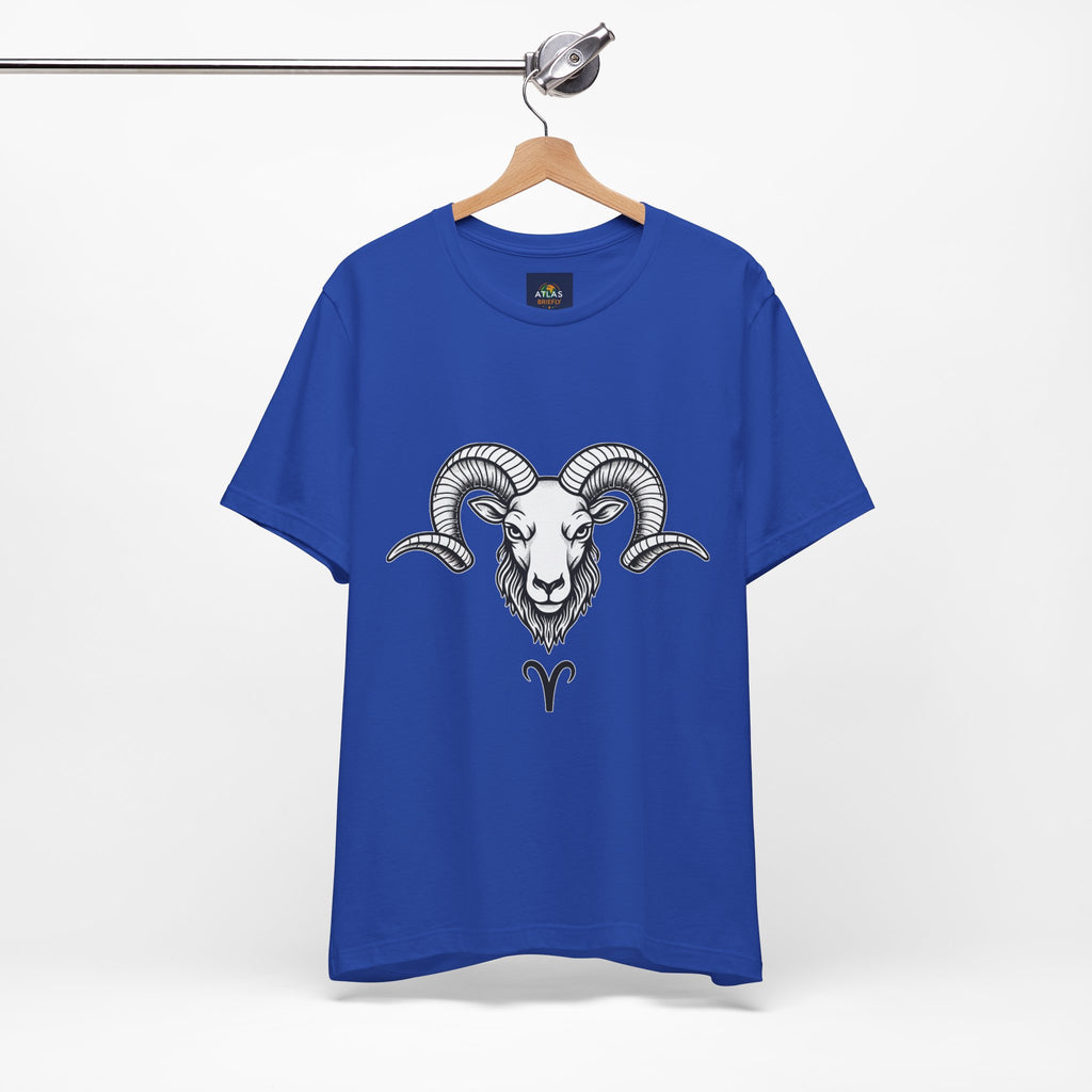 Aries Horoscope Tee - Unisex Black and White Minimal Design
