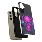 Neon Skull Synthwave Phone Case - Retro 80s Cyberpunk Mobile Cover | Vaporwave Tech Gift - Atlas Briefly