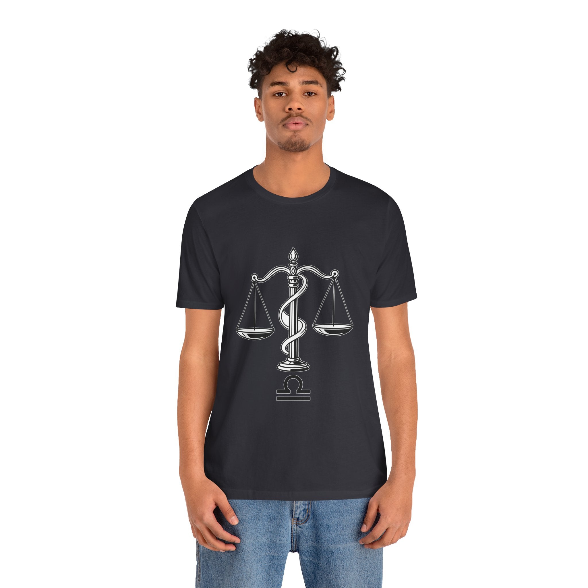 Libra Zodiac Tee - Stylish Unisex Minimalist Black and White Design
