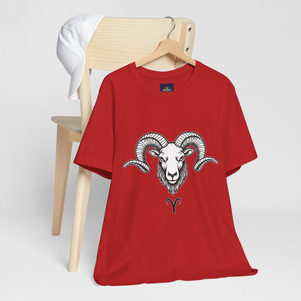 Aries Horoscope Tee - Unisex Black and White Minimal Design