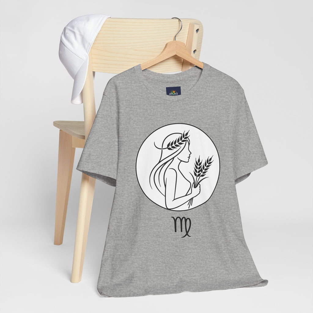 Virgo Zodiac Tee - Minimalist Black and White Unisex T-Shirt
