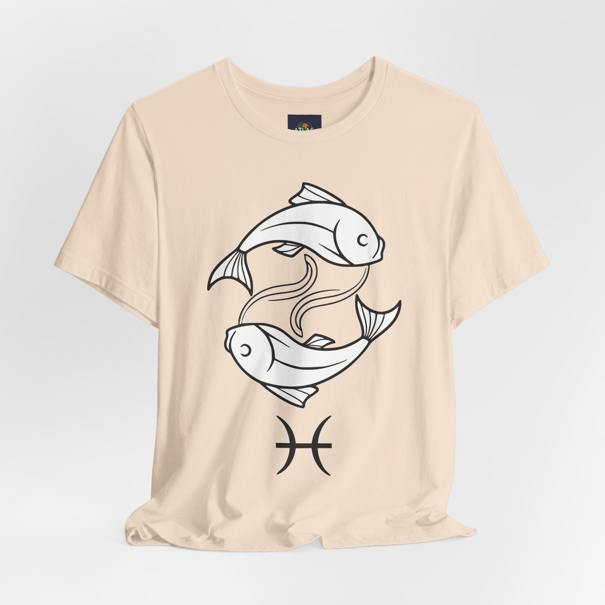 Pisces Zodiac T-shirt - Minimalist Black and White Unisex Tee