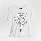 Gemini Zodiac Tee - Minimalistic Black and White Unisex Design