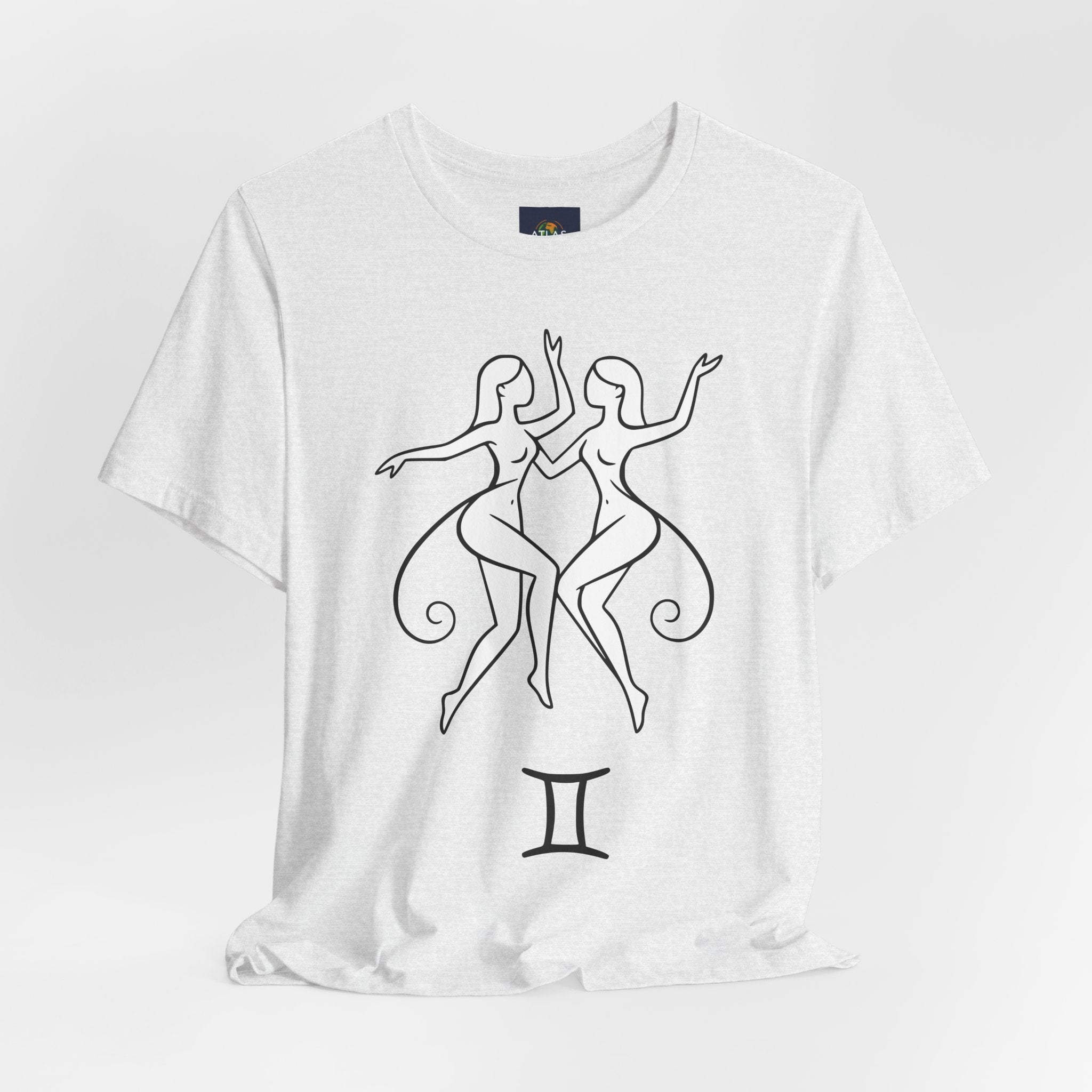 Gemini Zodiac Tee - Minimalistic Black and White Unisex Design