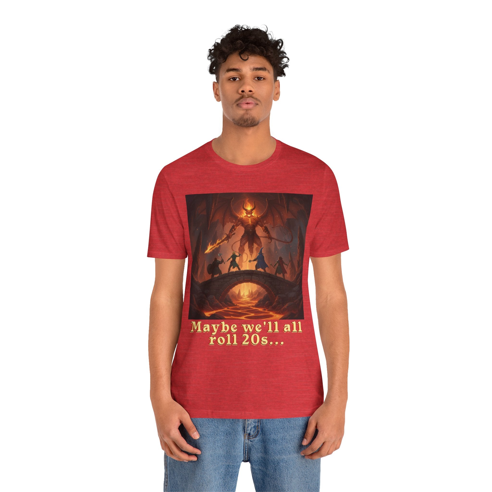 D&D Fantasy T-Shirt - Roll a Natural 20 Dungeon Master RPG Unisex Tee
