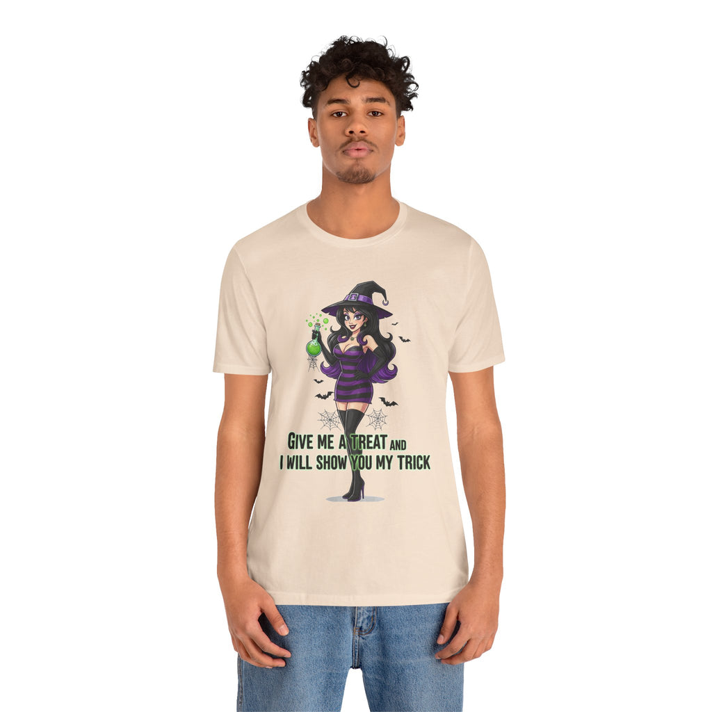 Sexy Witch Halloween T-Shirt - Flirty Witch Costume Tee | Trick or Treat Halloween Shirt - Atlas Briefly