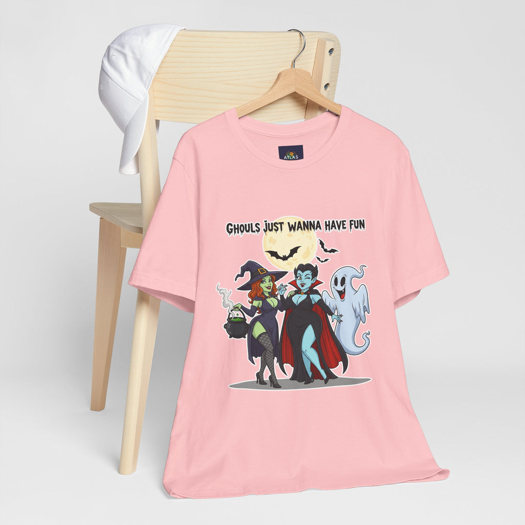 Ghouls Just Wanna Have Fun Halloween T-Shirt - Cute Witch Vampire Ghost Tee | Halloween Character Shirt - Atlas Briefly