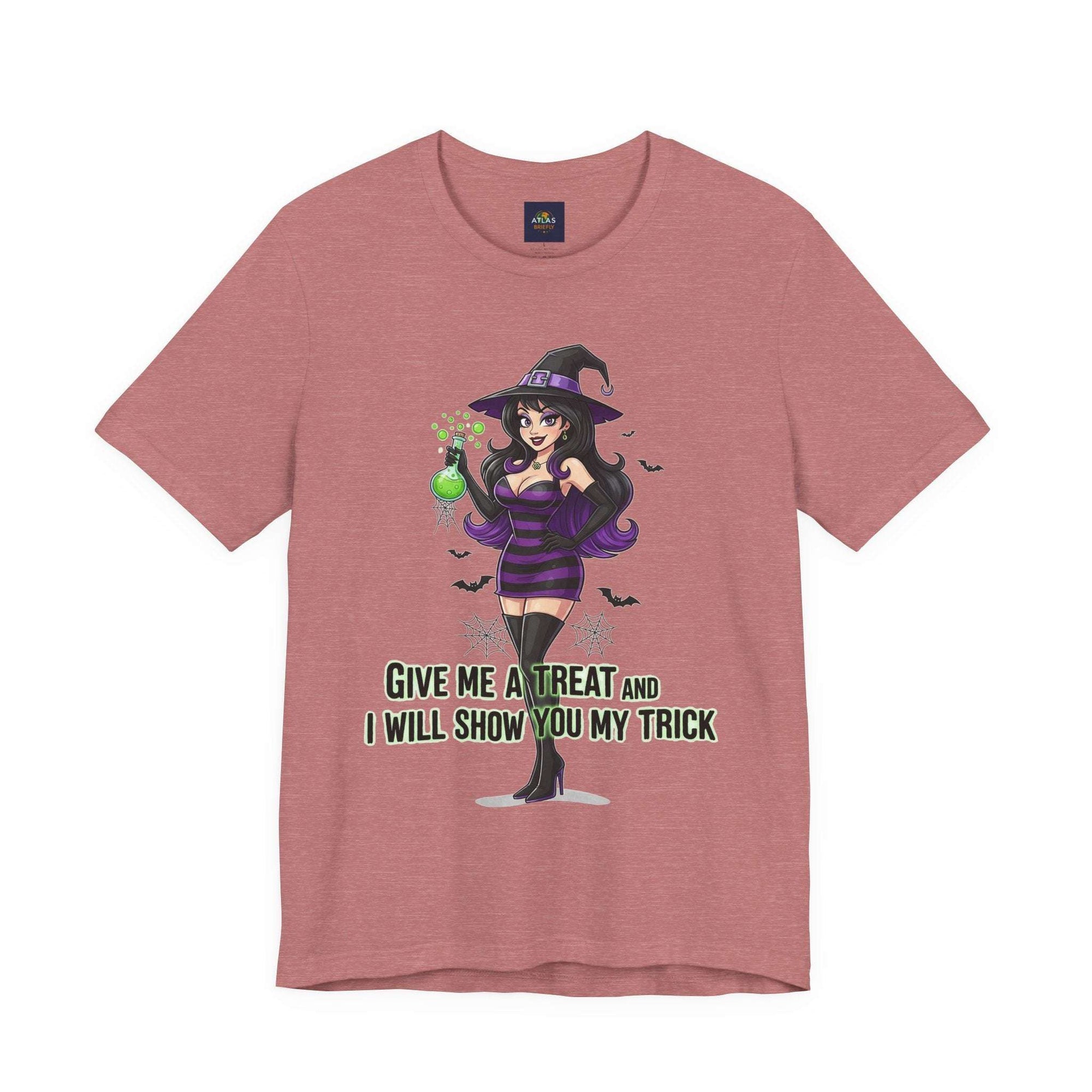 Sexy Witch Halloween T-Shirt - Flirty Witch Costume Tee | Trick or Treat Halloween Shirt - Atlas Briefly