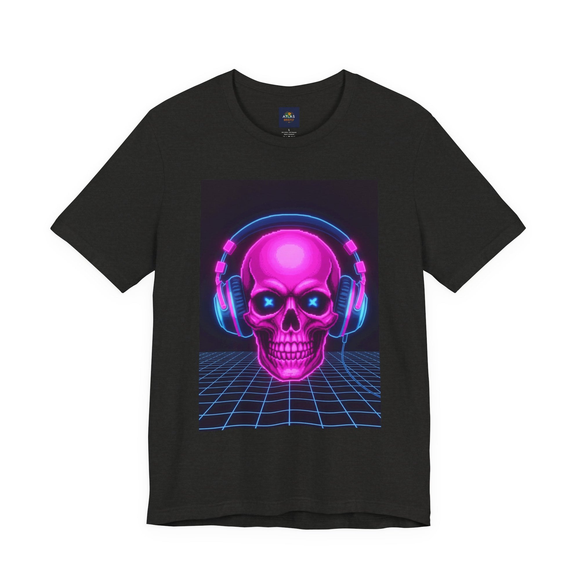 Neon Skull Synthwave Tee - Atlas Briefly