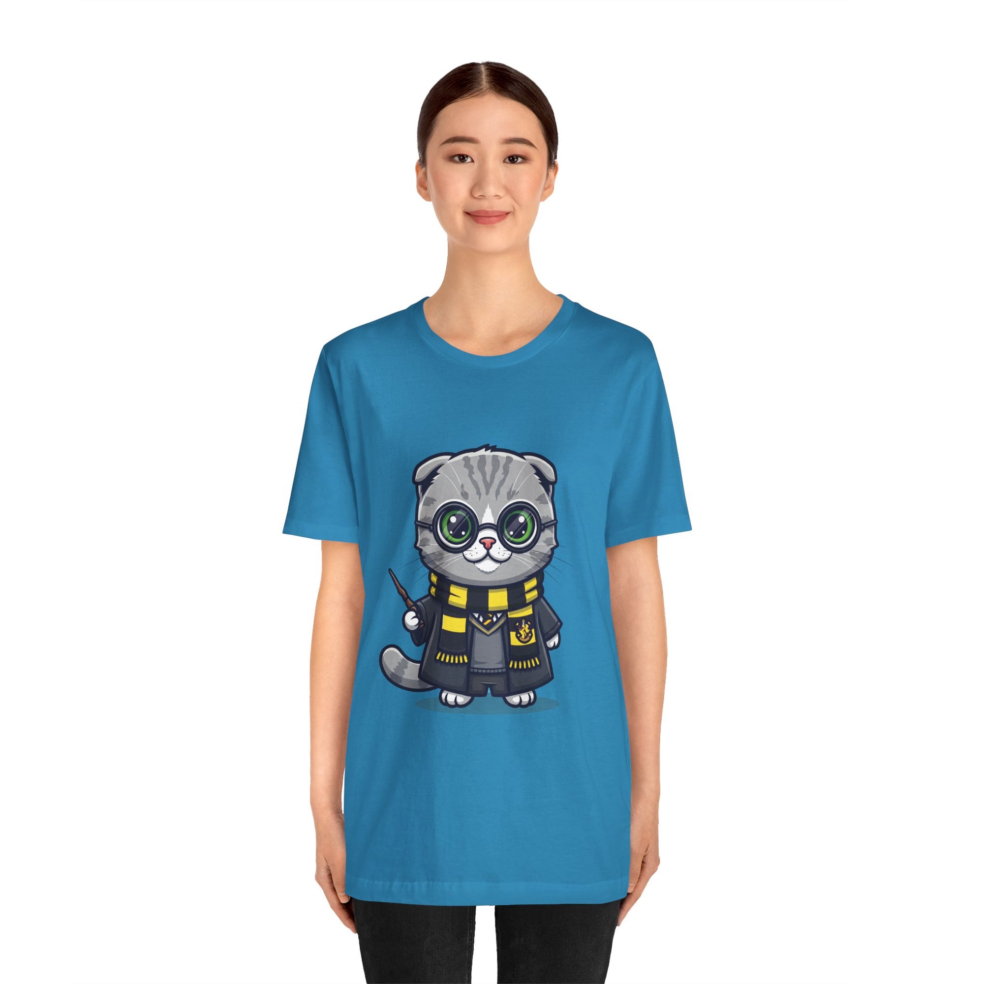Hufflepurr Harry Potter T-Shirt - Funny Wizarding World Tee | Cute Potter Cat Gift - Atlas Briefly