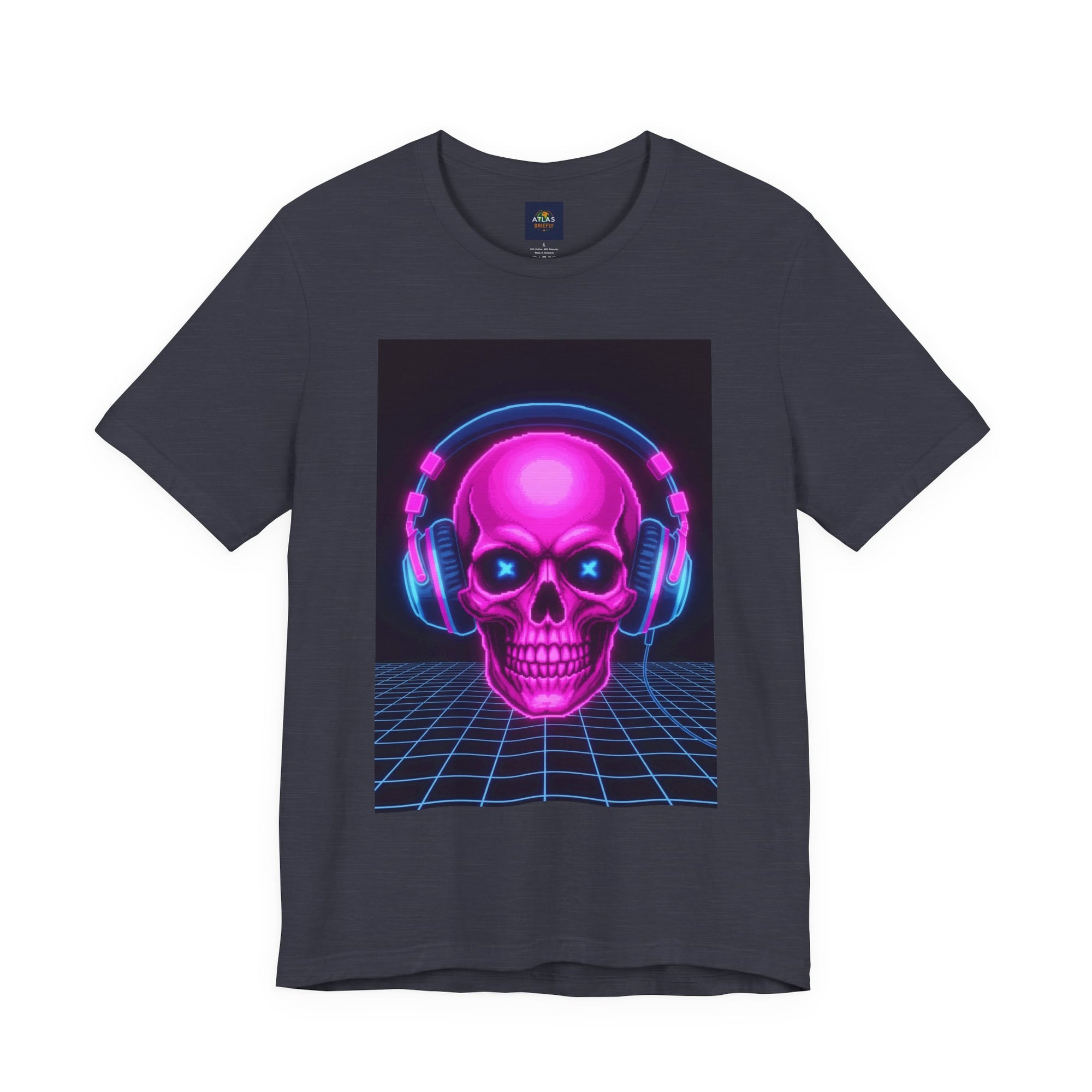 Neon Skull Synthwave Tee - Atlas Briefly
