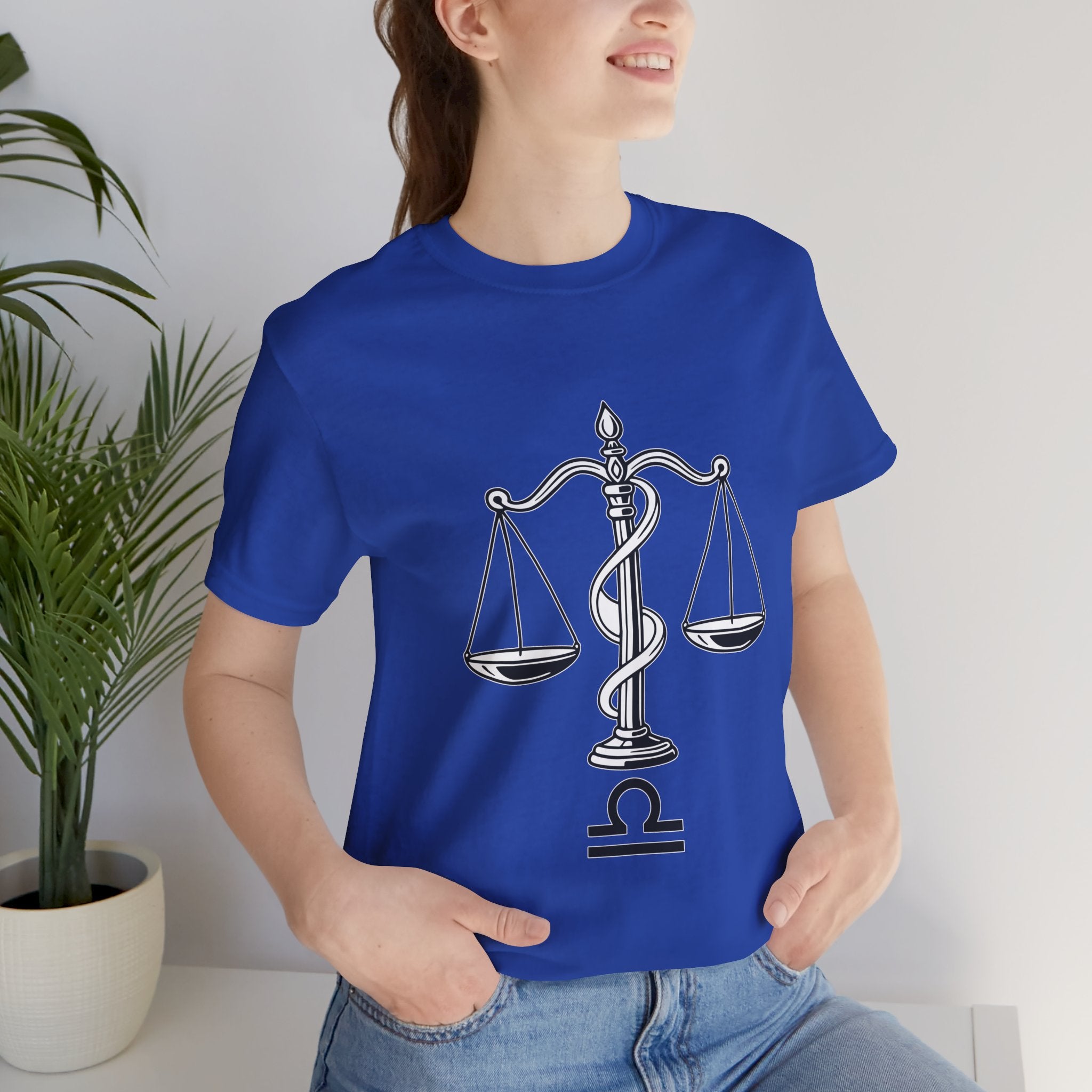 Libra Zodiac Tee - Stylish Unisex Minimalist Black and White Design