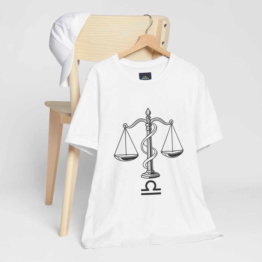 Libra Zodiac Tee - Stylish Unisex Minimalist Black and White Design