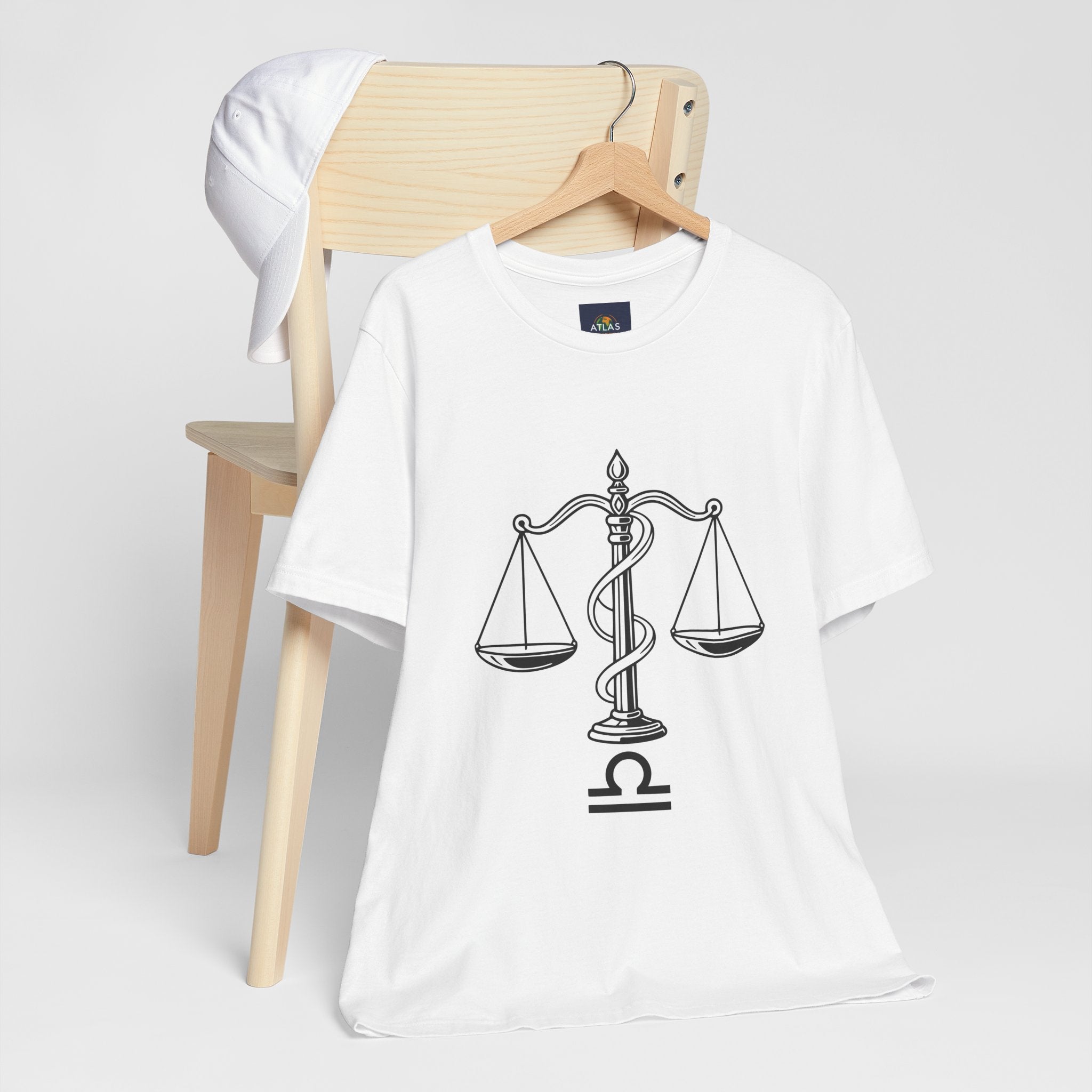 Libra Zodiac Tee - Stylish Unisex Minimalist Black and White Design