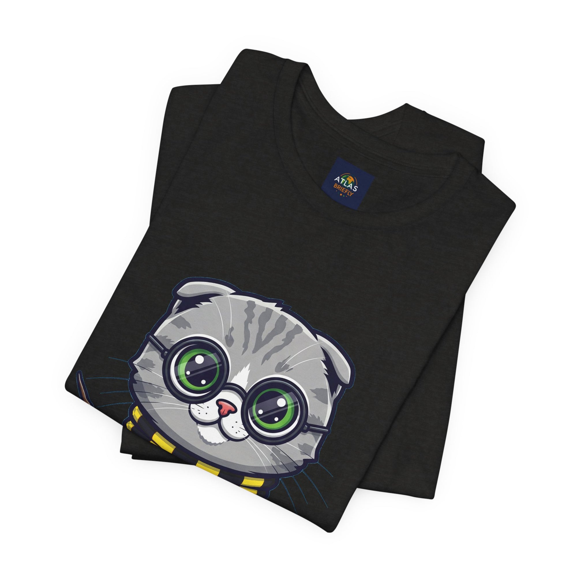 Hufflepurr Harry Potter T-Shirt - Funny Wizarding World Tee | Cute Potter Cat Gift - Atlas Briefly