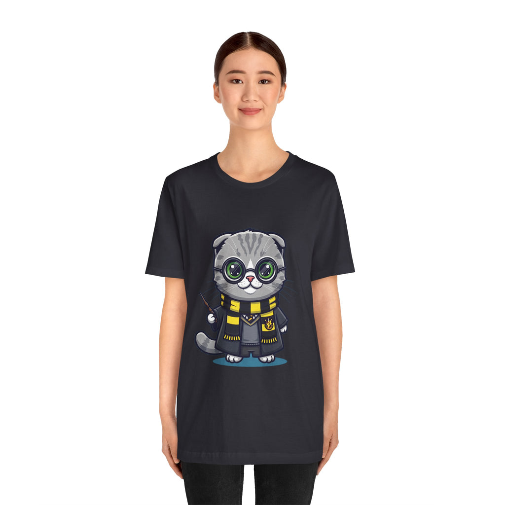 Hufflepurr Harry Potter T-Shirt - Funny Wizarding World Tee | Cute Potter Cat Gift - Atlas Briefly
