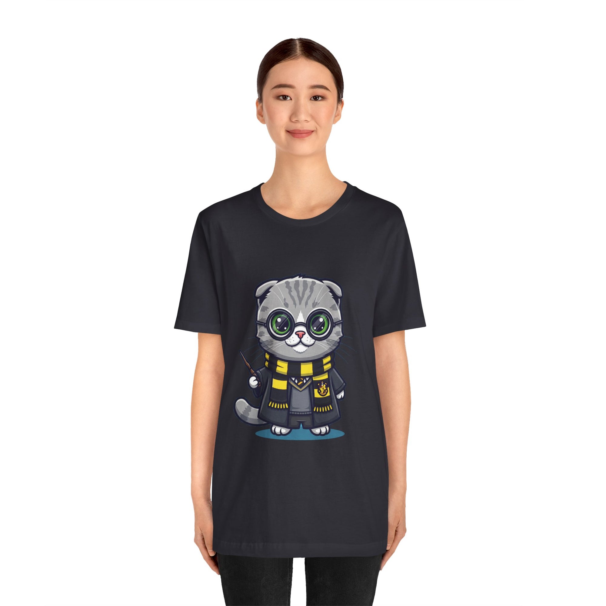Hufflepurr Harry Potter T-Shirt - Funny Wizarding World Tee | Cute Potter Cat Gift - Atlas Briefly