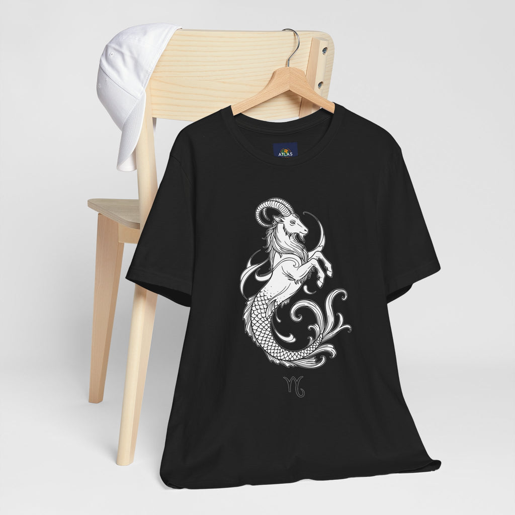Capricorn Zodiac Tee - Unisex Minimalist Horoscope Shirt in Black and White