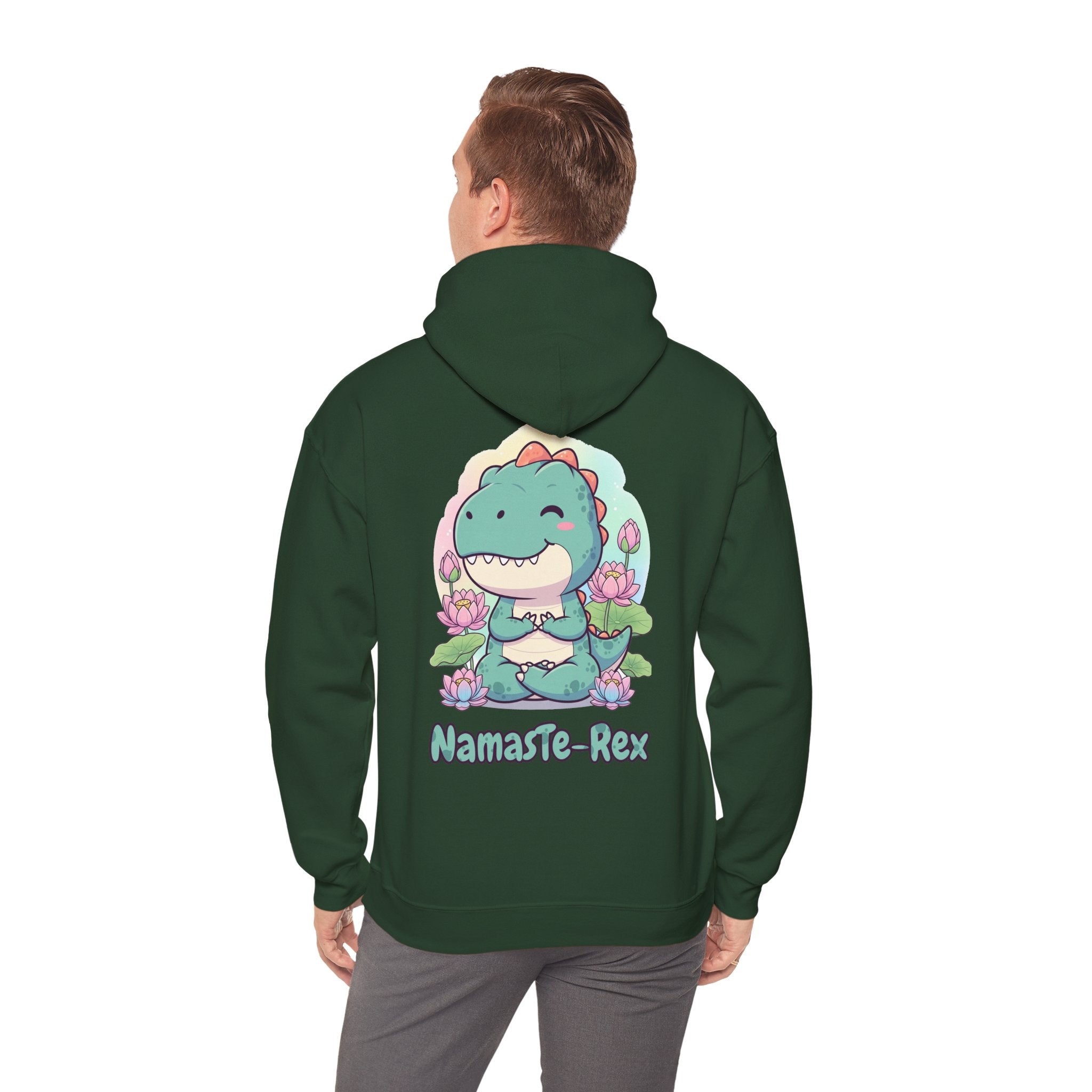 NamasTe-Rex Hoodie - Fun Yoga Dinosaur Sweatshirt for Comfort and Style - Atlas Briefly