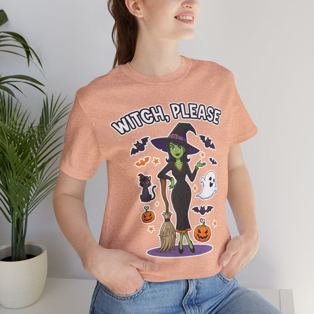 Witch Please Halloween T-Shirt - Sassy Witch Tee with Pumpkin Design | Funny Halloween Shirt - Atlas Briefly
