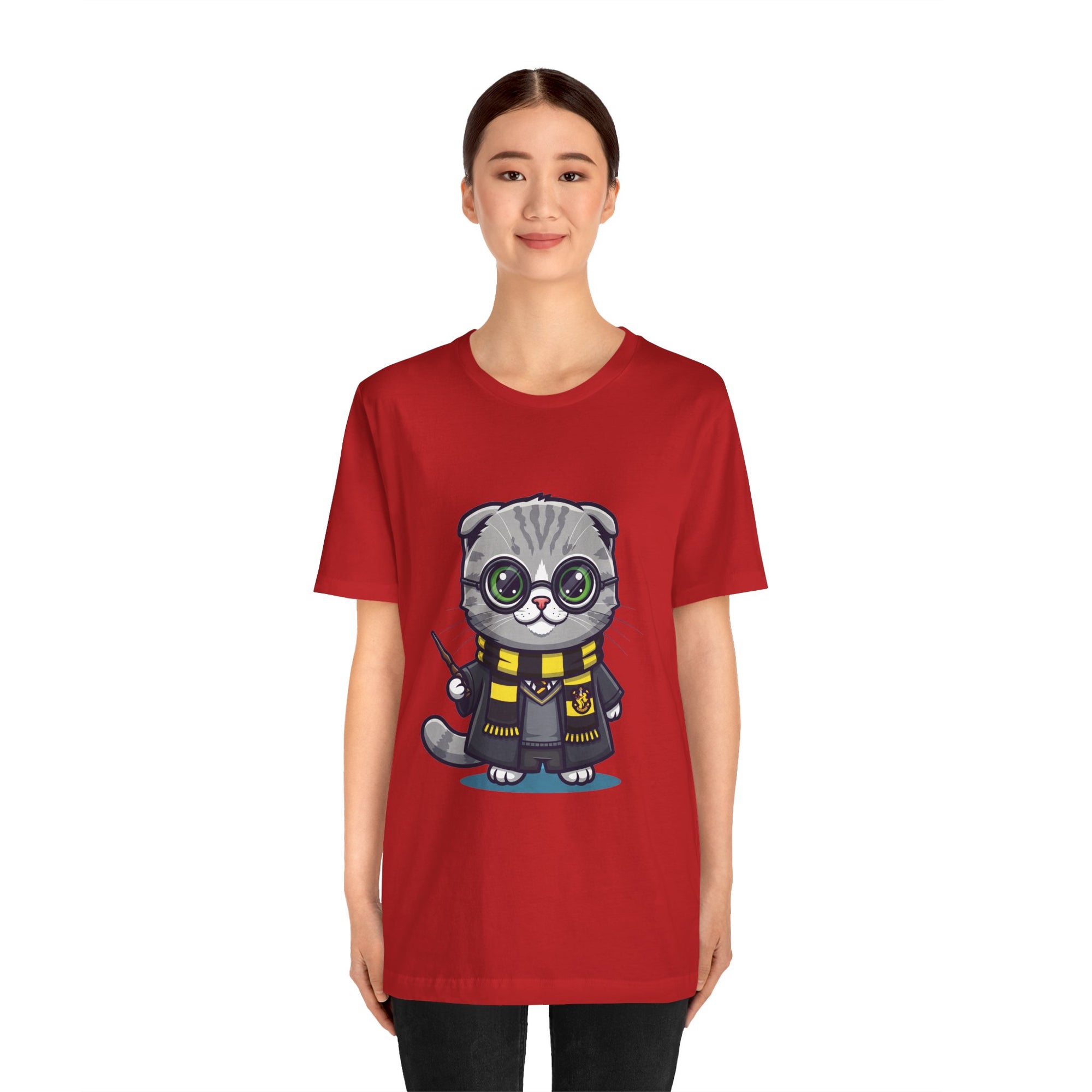 Hufflepurr Harry Potter T-Shirt - Funny Wizarding World Tee | Cute Potter Cat Gift - Atlas Briefly