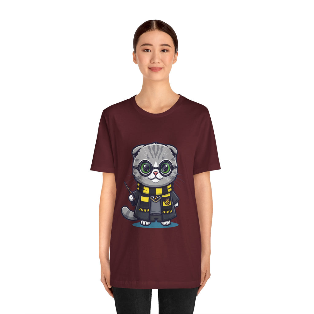 Hufflepurr Harry Potter T-Shirt - Funny Wizarding World Tee | Cute Potter Cat Gift - Atlas Briefly