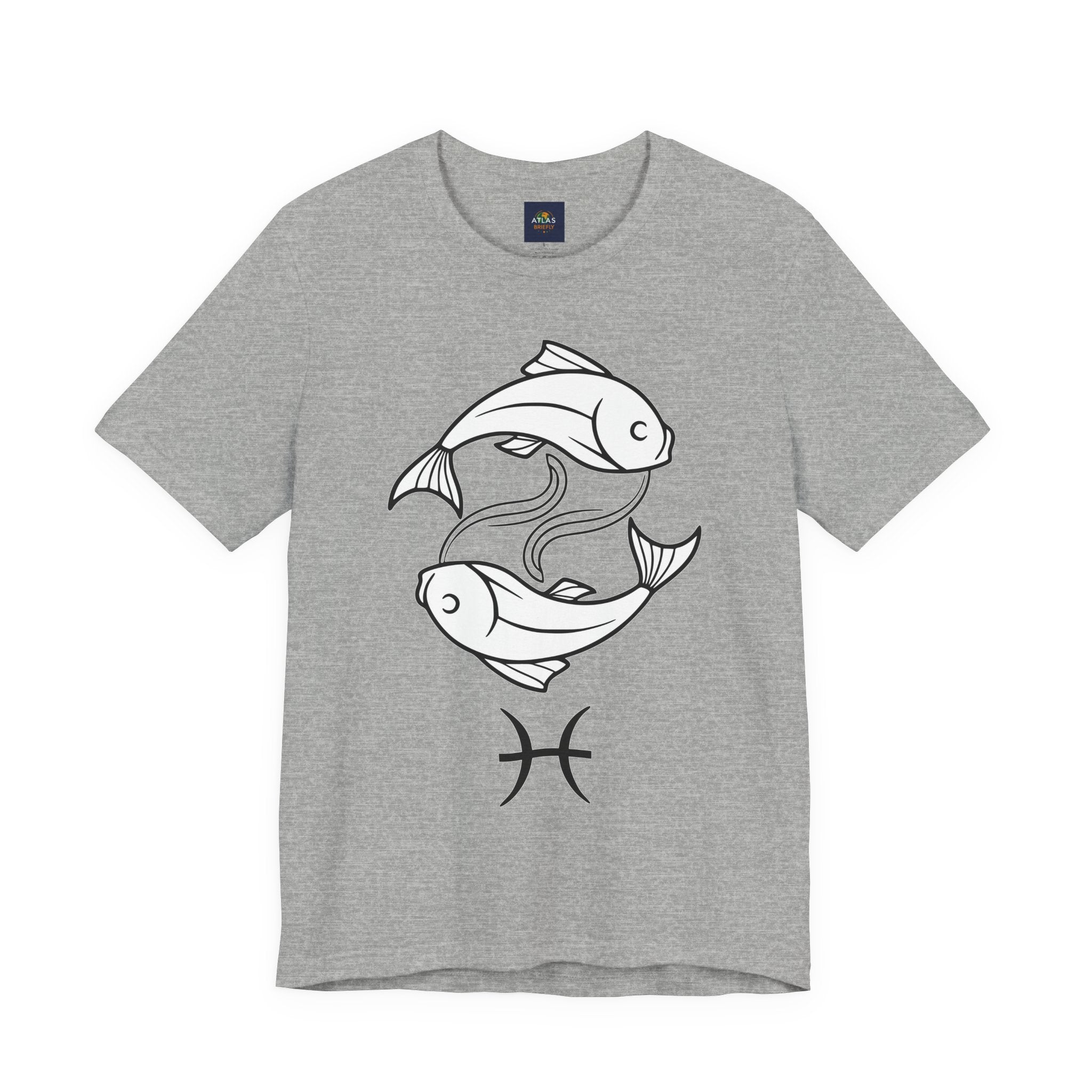 Pisces Zodiac T-shirt - Minimalist Black and White Unisex Tee