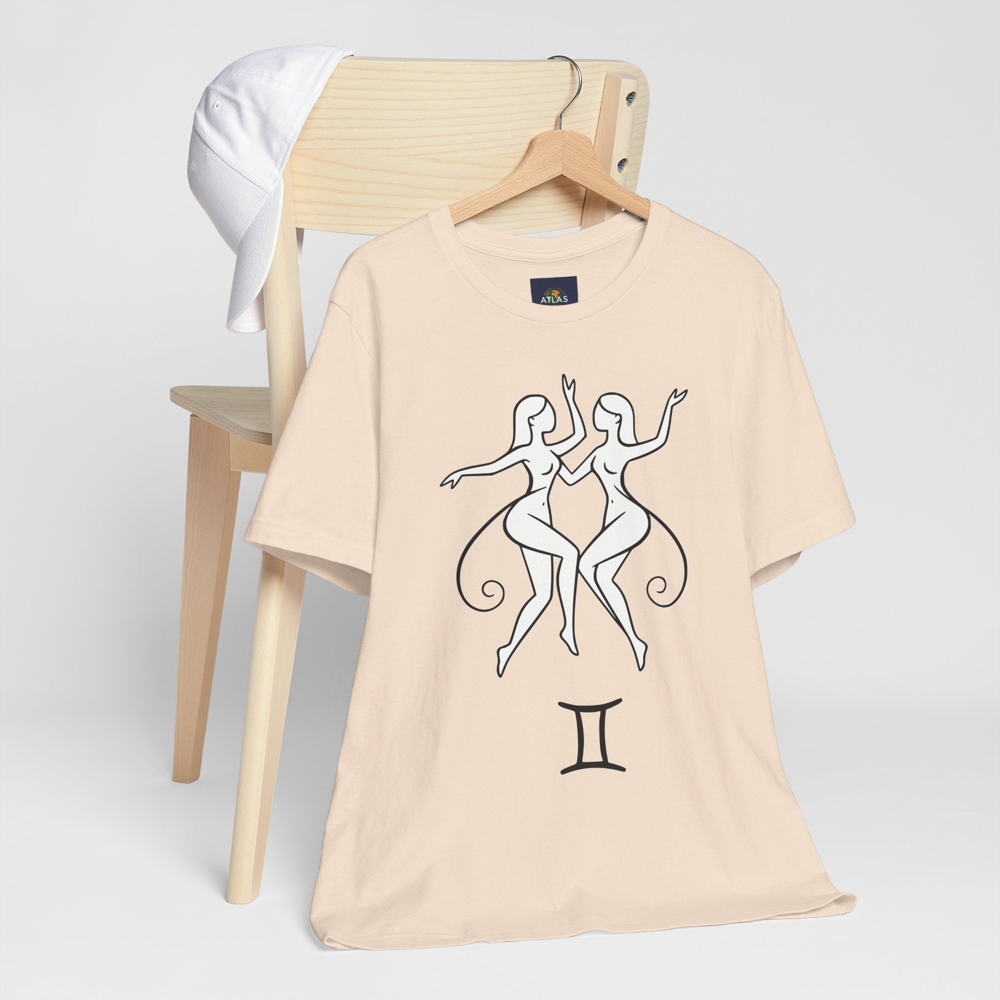 Gemini Zodiac Tee - Minimalistic Black and White Unisex Design