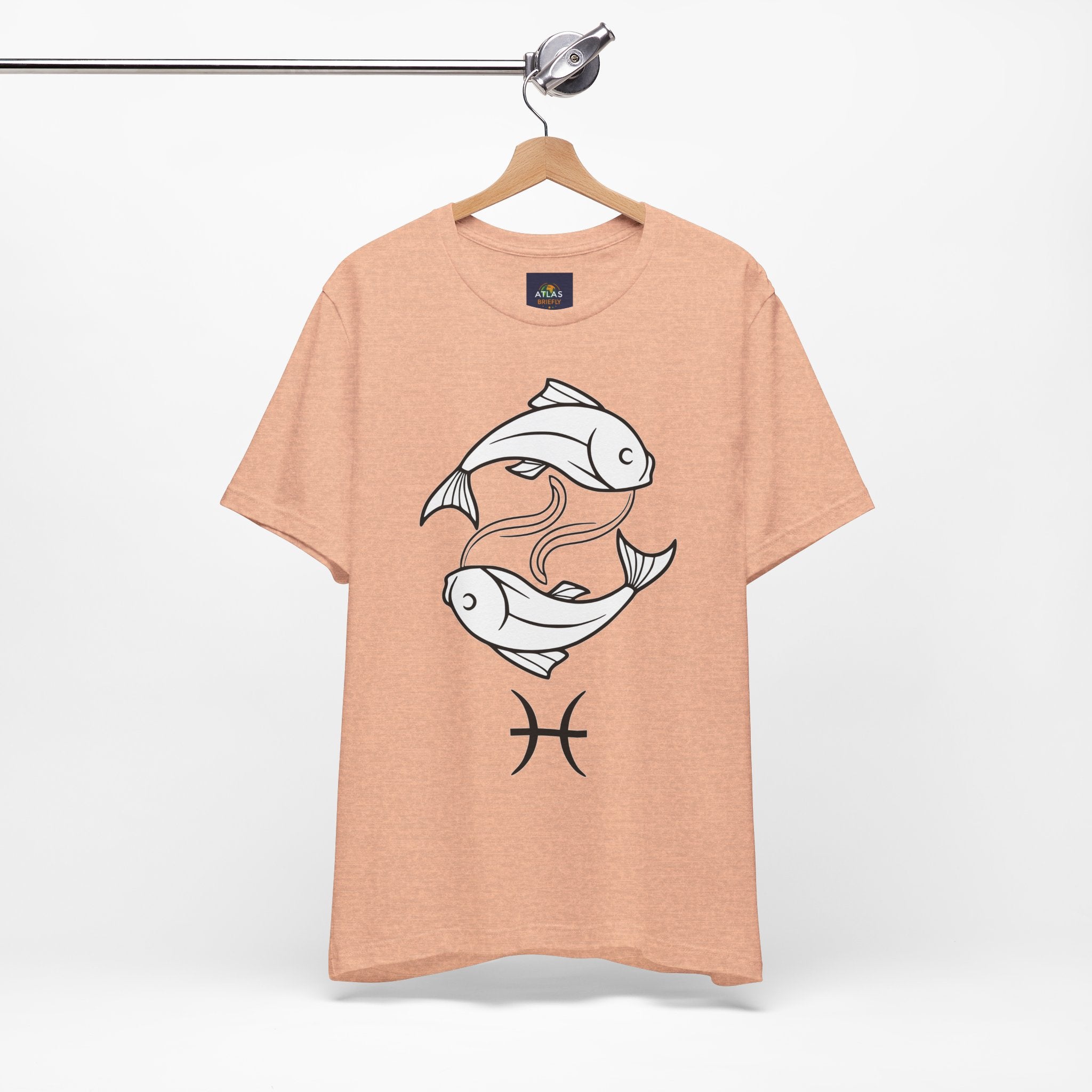 Pisces Zodiac T-shirt - Minimalist Black and White Unisex Tee