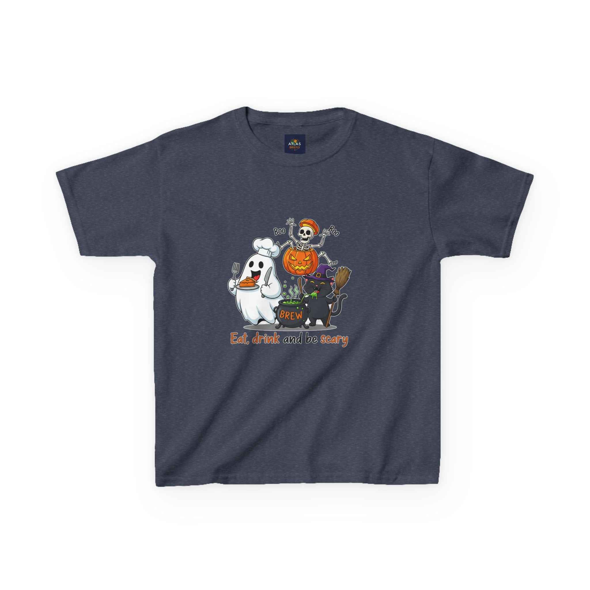 Eat Drink and Be Scary T-Shirt for kids - Atlas Briefly