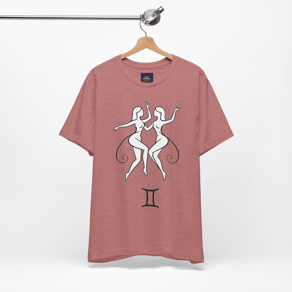 Gemini Zodiac Tee - Minimalistic Black and White Unisex Design