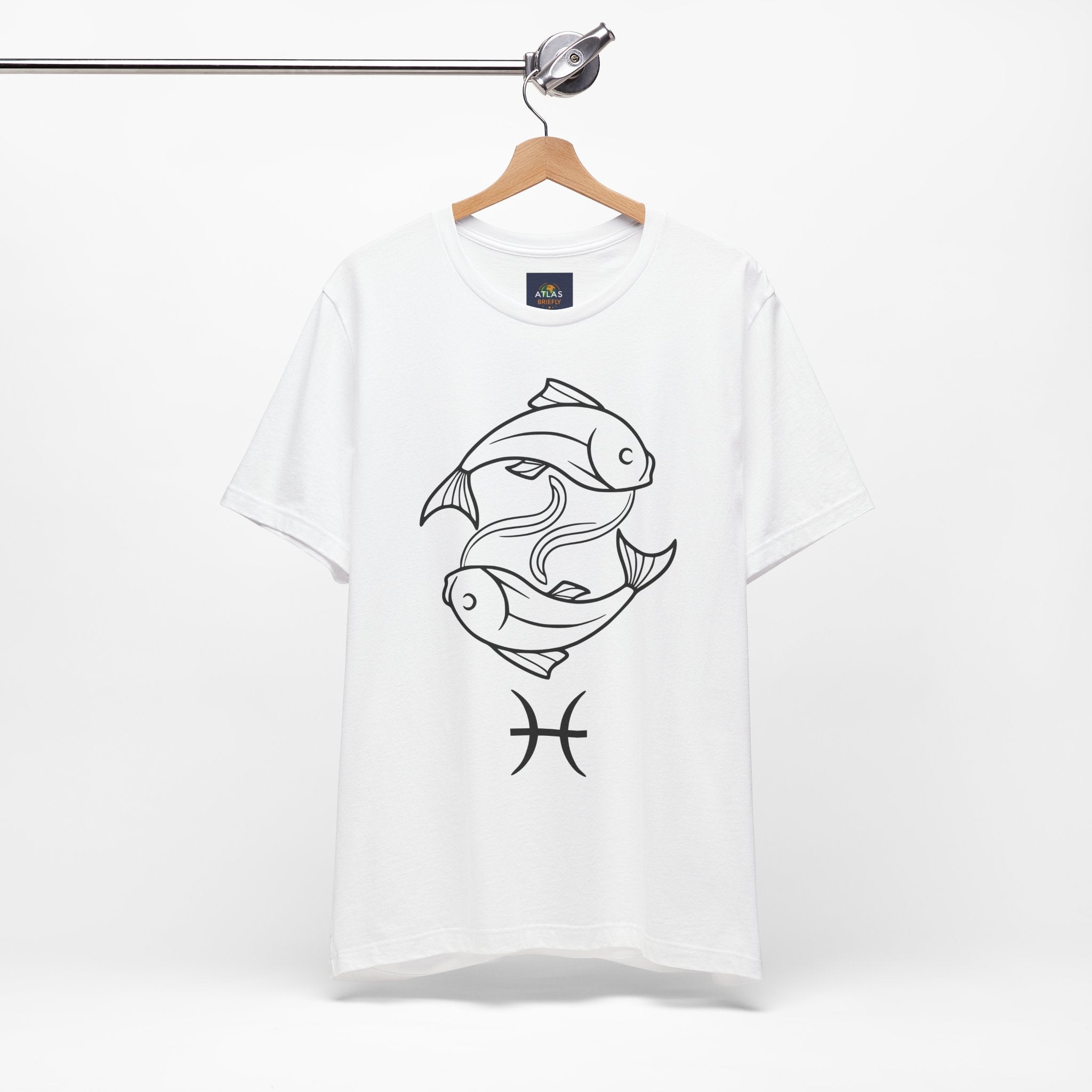 Pisces Zodiac T-shirt - Minimalist Black and White Unisex Tee