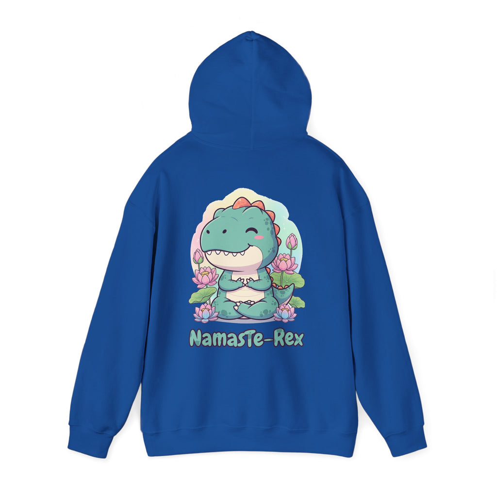 NamasTe-Rex Meditating Dinosaur Hoodie - Funny Yoga Sweatshirt | Zen T-Rex Gift - Atlas Briefly