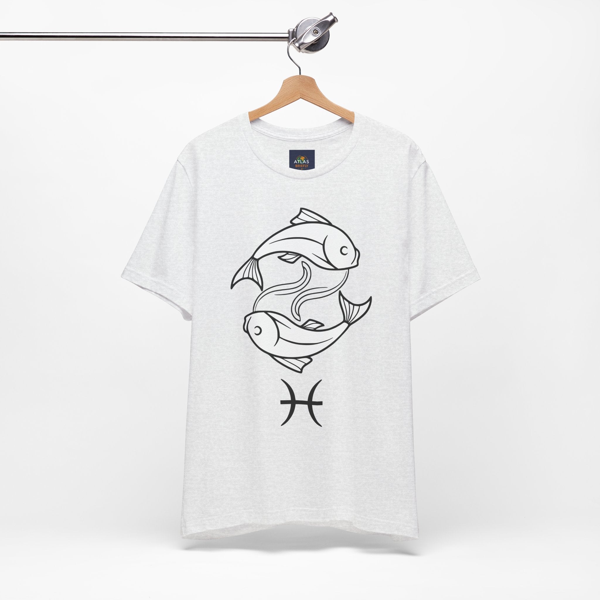 Pisces Zodiac T-shirt - Minimalist Black and White Unisex Tee