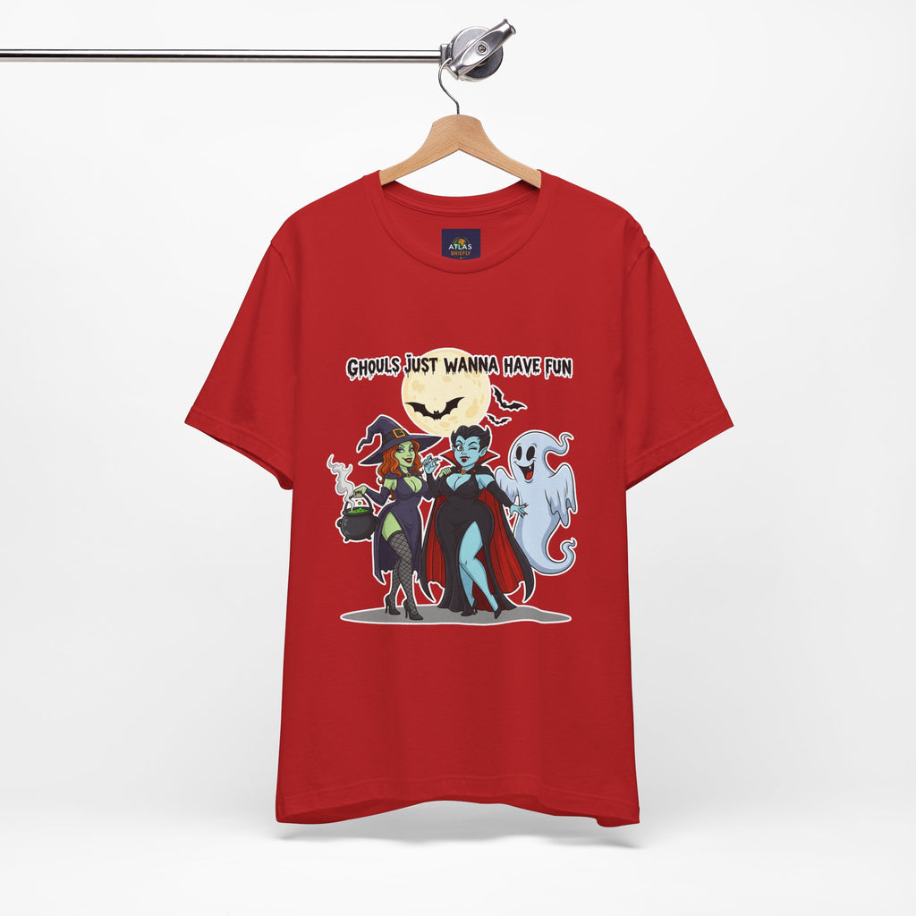 Ghouls Just Wanna Have Fun Halloween T-Shirt - Cute Witch Vampire Ghost Tee | Halloween Character Shirt - Atlas Briefly