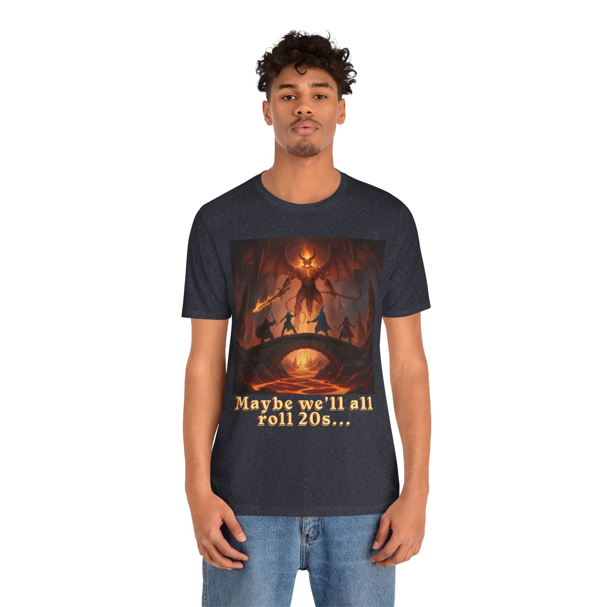 D&D Fantasy T-Shirt - Roll a Natural 20 Dungeon Master RPG Unisex Tee