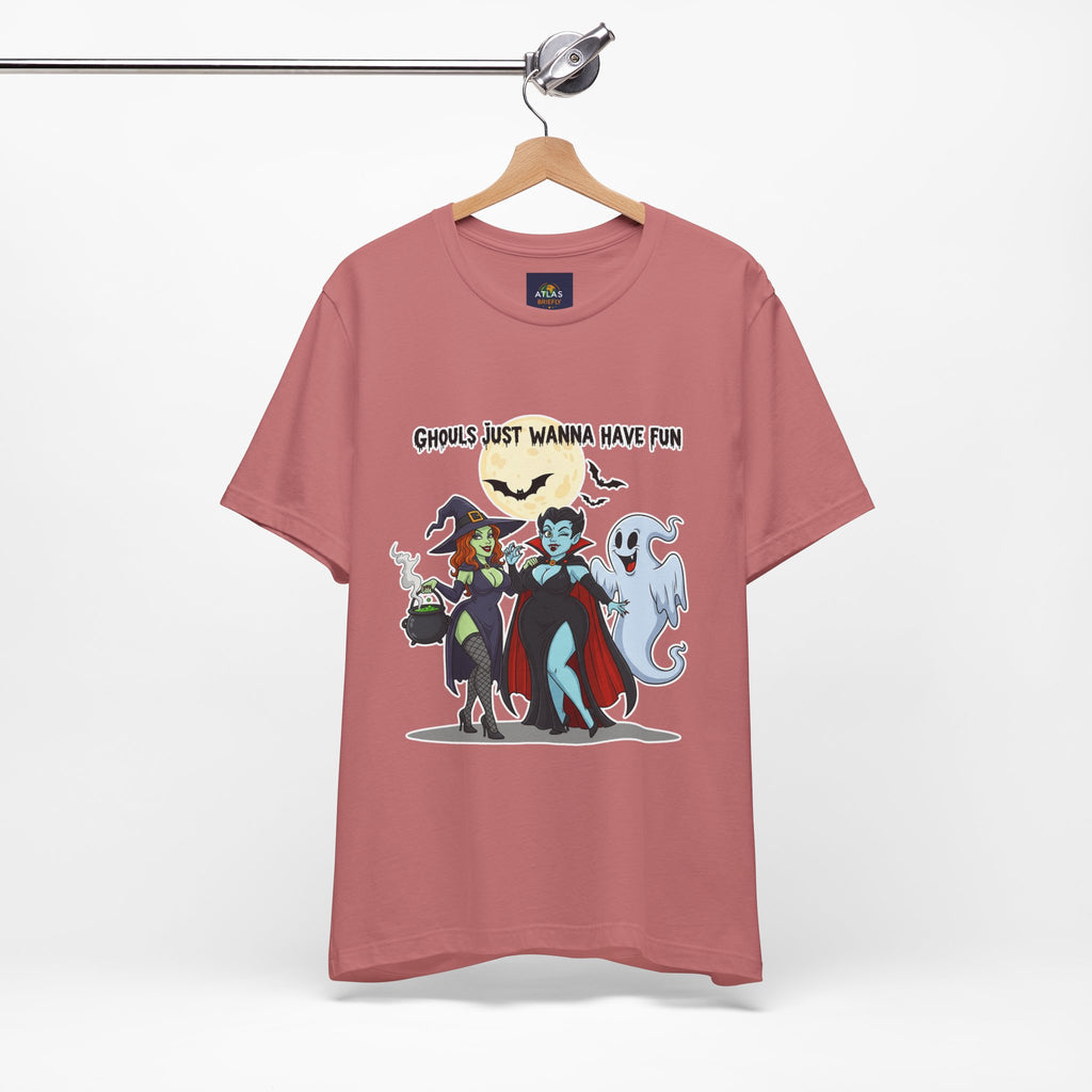 Ghouls Just Wanna Have Fun Halloween T-Shirt - Cute Witch Vampire Ghost Tee | Halloween Character Shirt - Atlas Briefly