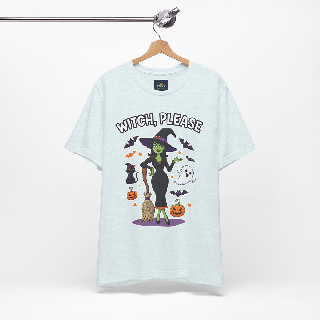 Witch Please Halloween T-Shirt - Sassy Witch Tee with Pumpkin Design | Funny Halloween Shirt - Atlas Briefly