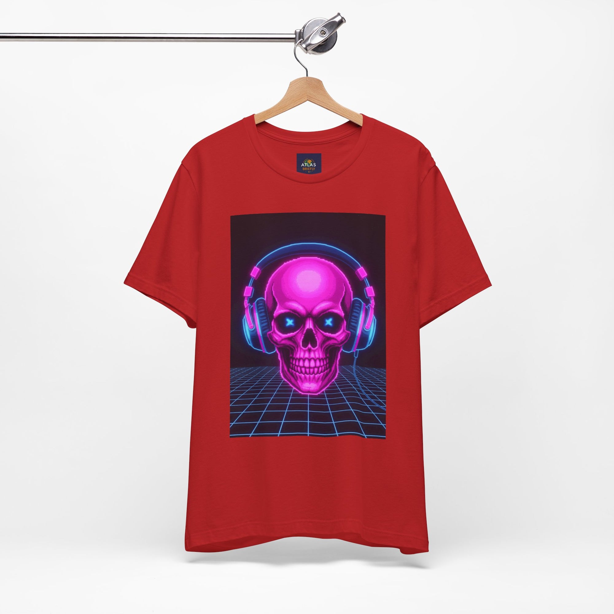 Neon Skull Synthwave Tee - Atlas Briefly