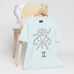 Gemini Zodiac Tee - Minimalistic Black and White Unisex Design