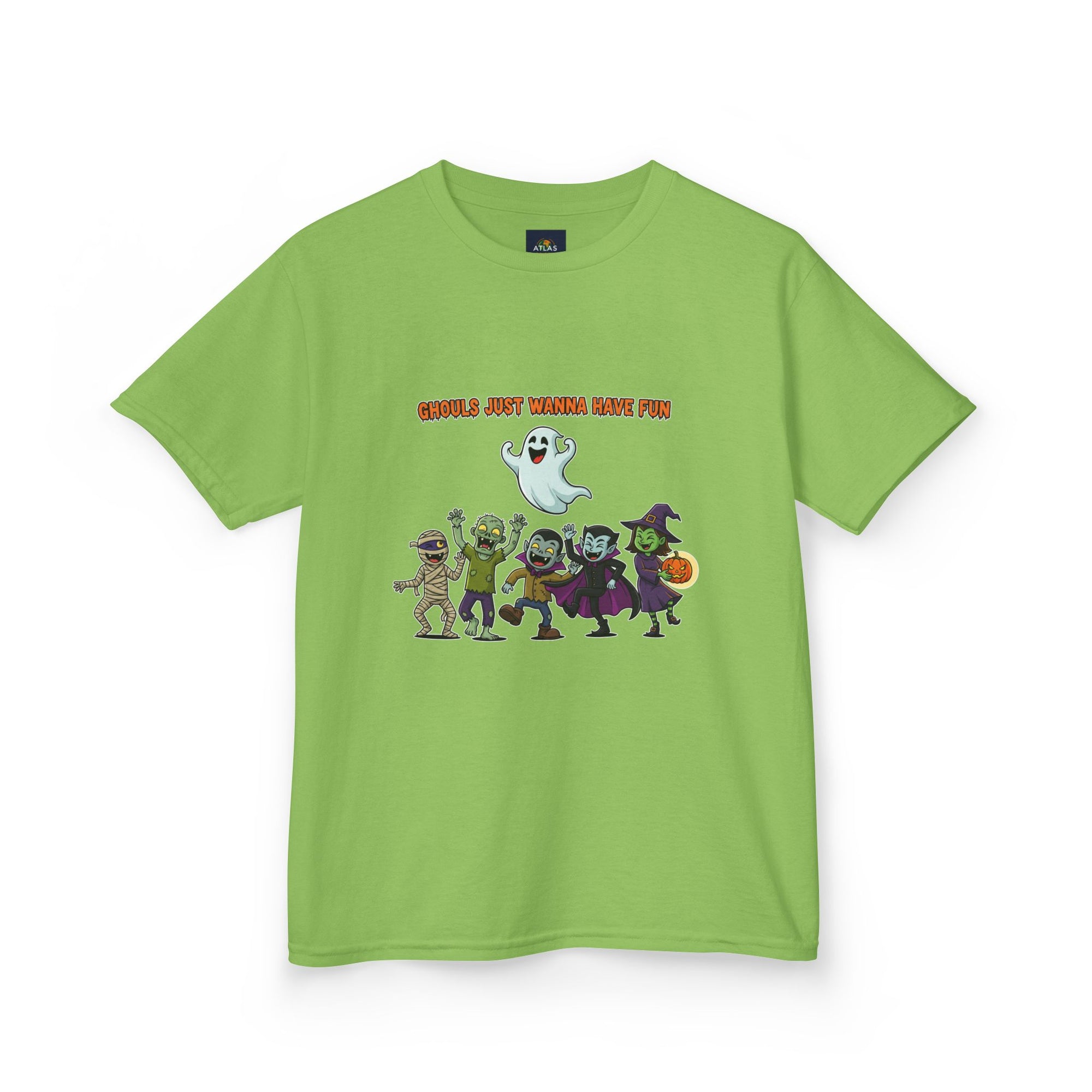 Ghouls Just Wanna Have Fun Kids Halloween T-Shirt | Funny Ghost Mummy Zombie Vampire Witch Shirt for Boys & Girls Trick or Treat Tee - Atlas Briefly