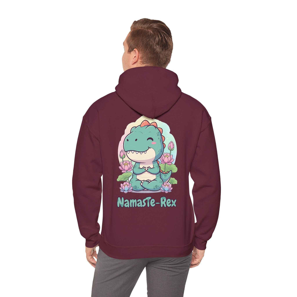 NamasTe-Rex Hoodie - Fun Yoga Dinosaur Sweatshirt for Comfort and Style - Atlas Briefly
