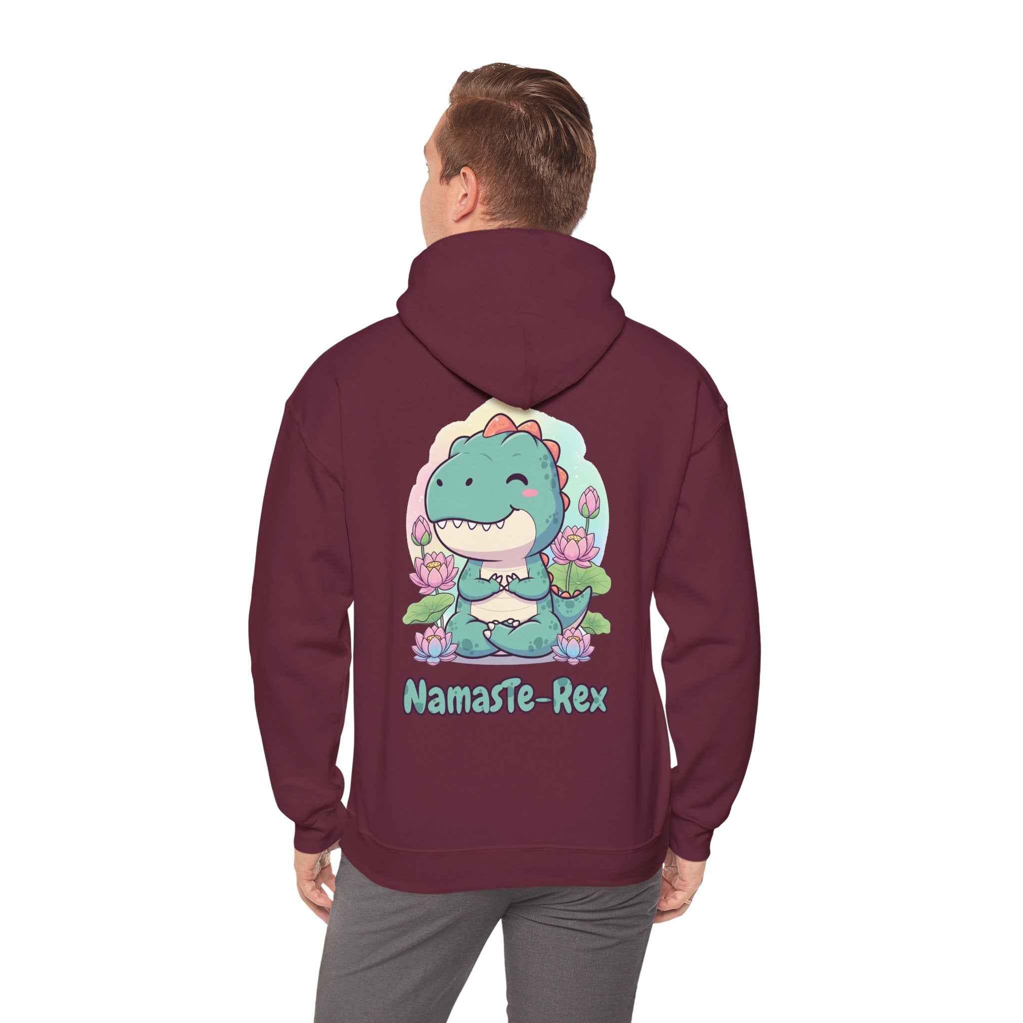 NamasTe-Rex Hoodie - Fun Yoga Dinosaur Sweatshirt for Comfort and Style - Atlas Briefly