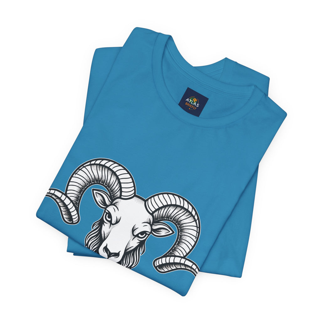 Aries Horoscope Tee - Unisex Black and White Minimal Design