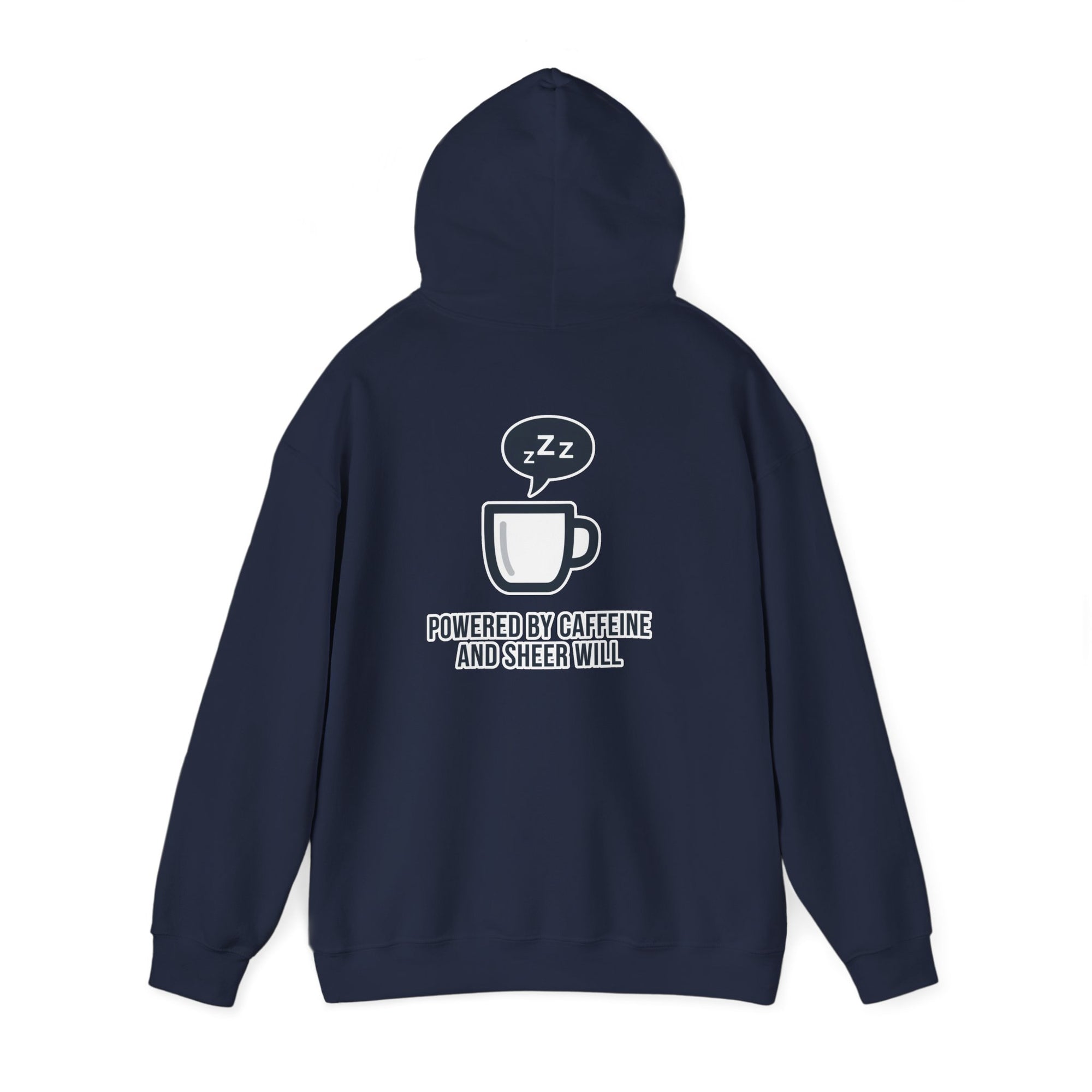 Powered by Caffeine and Sheer Will Hoodie - Funny Coffee Lover Sweatshirt | Minimalist Humor Gift - Atlas Briefly